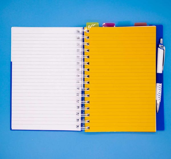 SU Blue Notebook with White Trim with Pen, Black Ink - Image 2