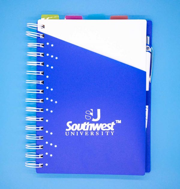 SU Blue Notebook with White Trim with Pen, Black Ink